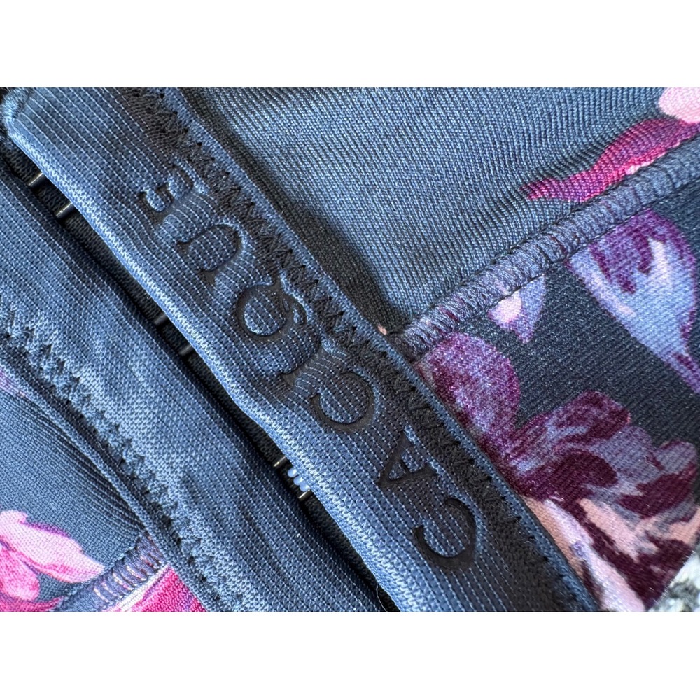 Cacique Full Coverage Bra Purple Pink Floral Print 44DD Navy Blue - Picture 2 of 3